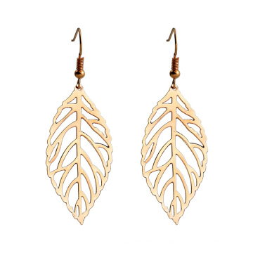 Shangjie OEM Anillo Retro hollow metal leaves gold stud earing trendy earrings 2021 exaggerated earrings